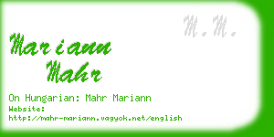 mariann mahr business card